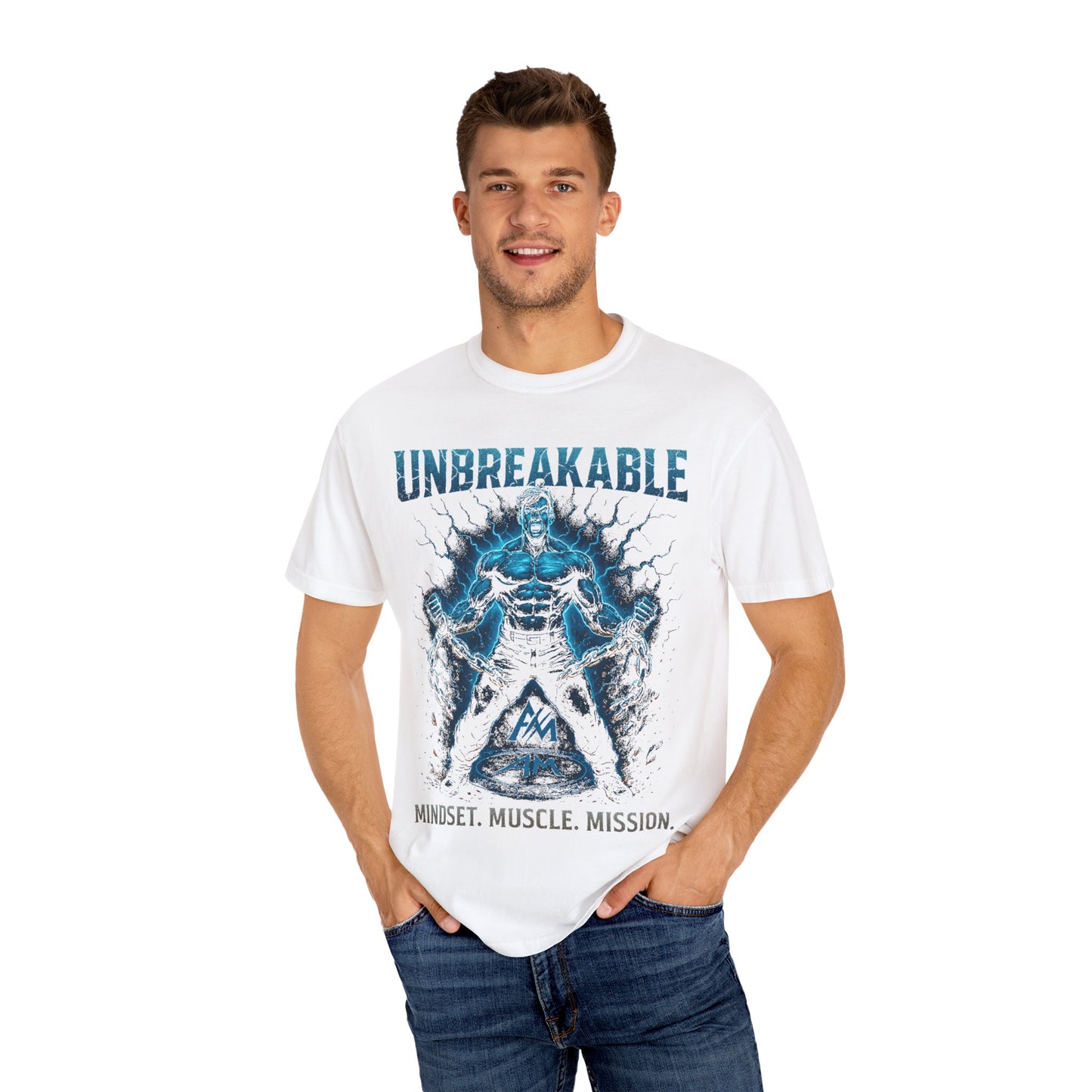 Unbreakable Motivational T-Shirt | Mindset Muscle Mission Tee, Fitness Gift, Workout Apparel, Gym Shirt, Inspirational Clothing