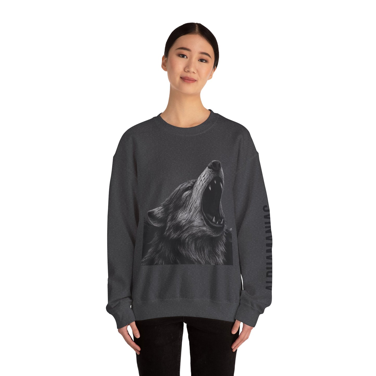 Howling Wolf Crewneck Sweatshirt | Cozy Oversized Unisex Sweater | Gift for Nature Lovers, Outdoor Enthusiasts, Fall Fashion, Unique Apparel