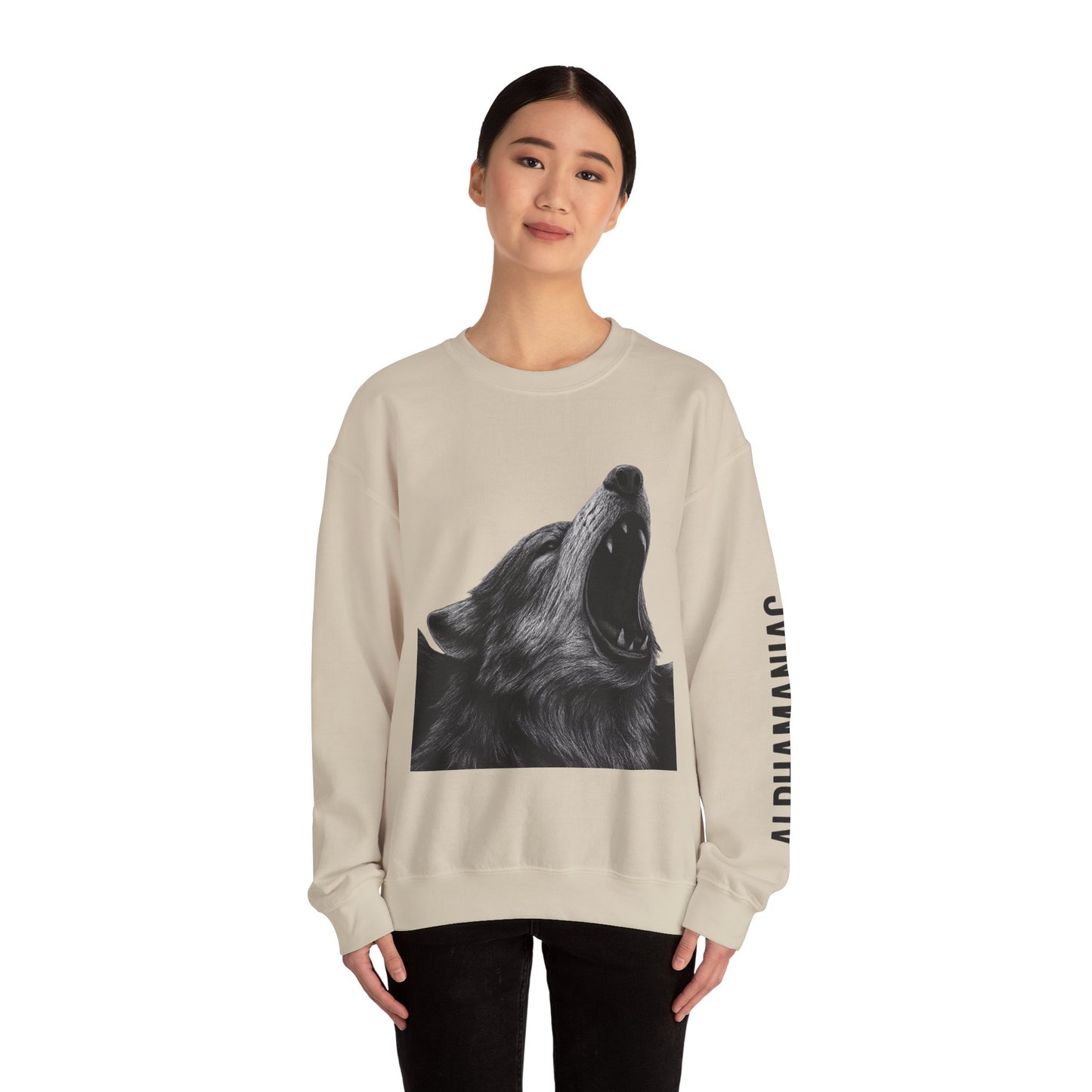 Howling Wolf Crewneck Sweatshirt | Cozy Oversized Unisex Sweater | Gift for Nature Lovers, Outdoor Enthusiasts, Fall Fashion, Unique Apparel