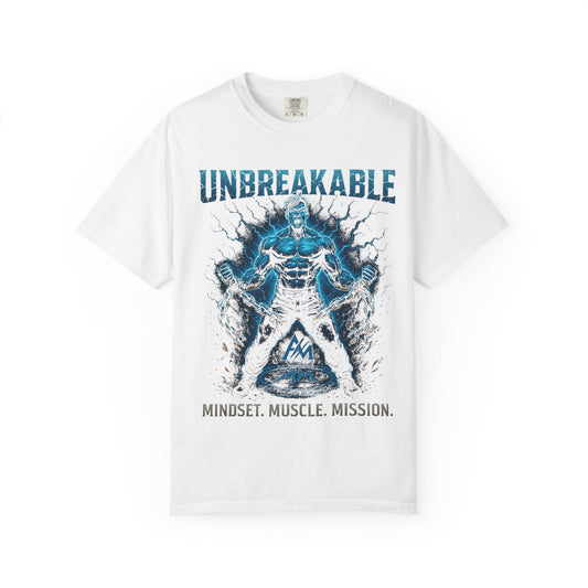 Unbreakable Motivational T-Shirt | Mindset Muscle Mission Tee, Fitness Gift, Workout Apparel, Gym Shirt, Inspirational Clothing