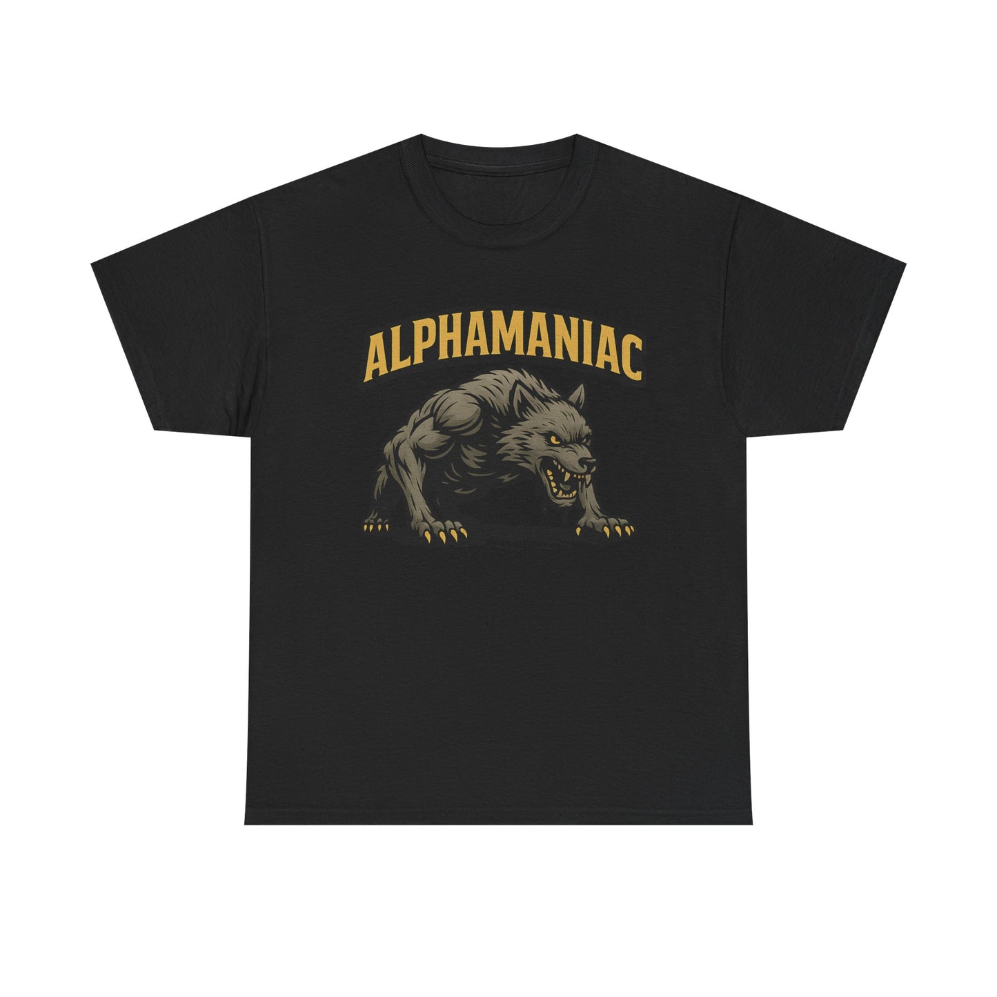 Alphamaniac Graphic Tee, Casual Wear, Gift for Wolf Lovers, Unisex Heavy Cotton Shirt, Perfect for Events, Animal T-Shirt