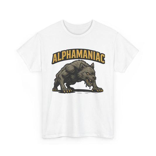 Alphamaniac Graphic Tee, Casual Wear, Gift for Wolf Lovers, Unisex Heavy Cotton Shirt, Perfect for Events, Animal T-Shirt
