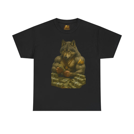 Wolf Muscle Money Tee, Unisex Heavy Cotton T-Shirt, Motivational Shirt, Fitness Apparel, Wolf Lover Gift, Casual Wear