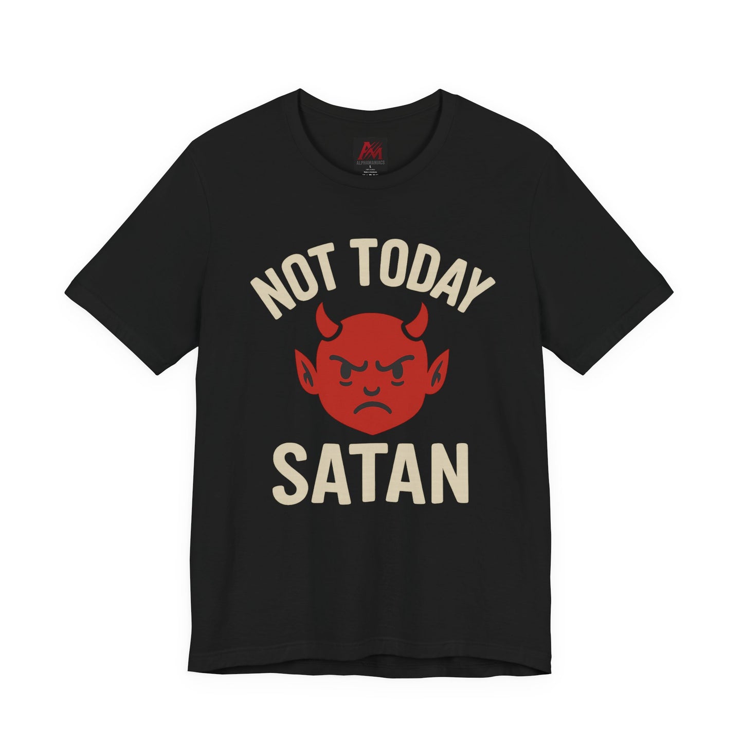 Not Today Satan Unisex Jersey Tee, Funny Graphic Tee, Everyday Casual Wear, Gift for Friends, Halloween T-Shirt, Humor Apparel