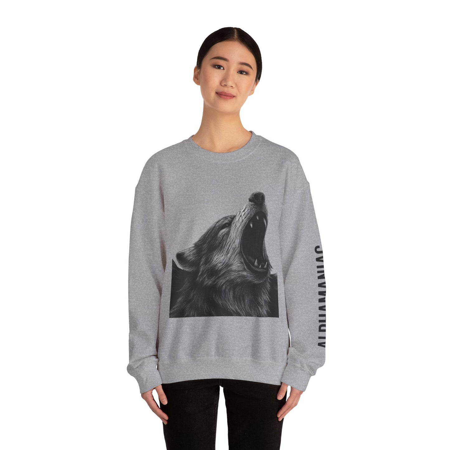 Howling Wolf Crewneck Sweatshirt | Cozy Oversized Unisex Sweater | Gift for Nature Lovers, Outdoor Enthusiasts, Fall Fashion, Unique Apparel