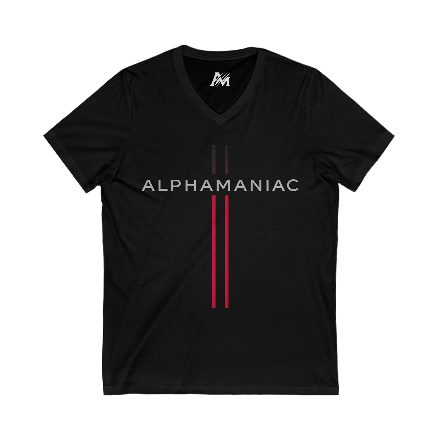 ALPHAMANIAC Unisex V-Neck Tee, Casual Shirt, Everyday Wear, Gift for Him/Her, Motivational Apparel, Fashionable T-Shirt