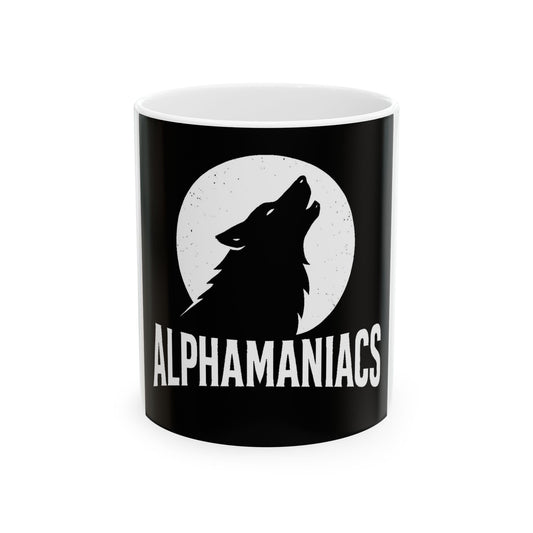 Wolf Pack Ceramic Mug - Howling Wolf Design, Fun Gift for Dog Lovers, Alpha Coffee Cup, Unique Home Decor, Ideal for Birthdays, Halloween
