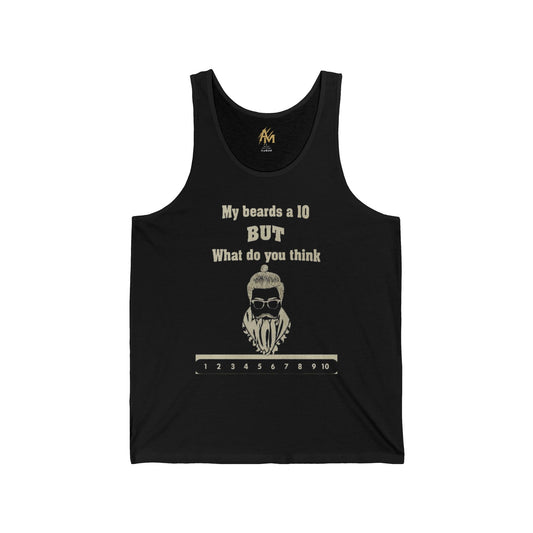 Funny Beard Tank Top, Unisex Jersey Tank, Gift for Dad, Summer Apparel, Bearded Man Shirt, Ideal for Parties and Gatherings