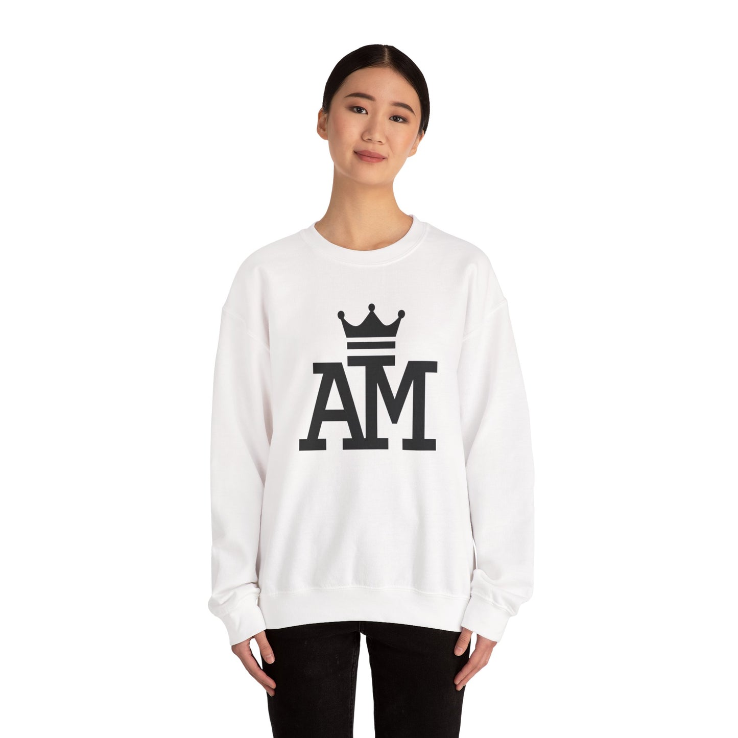 Crown AM Crewneck Sweatshirt | Unisex Apparel, Casual Wear, Gift for Her/Him, Cozy Sweatshirt, Birthday Gift