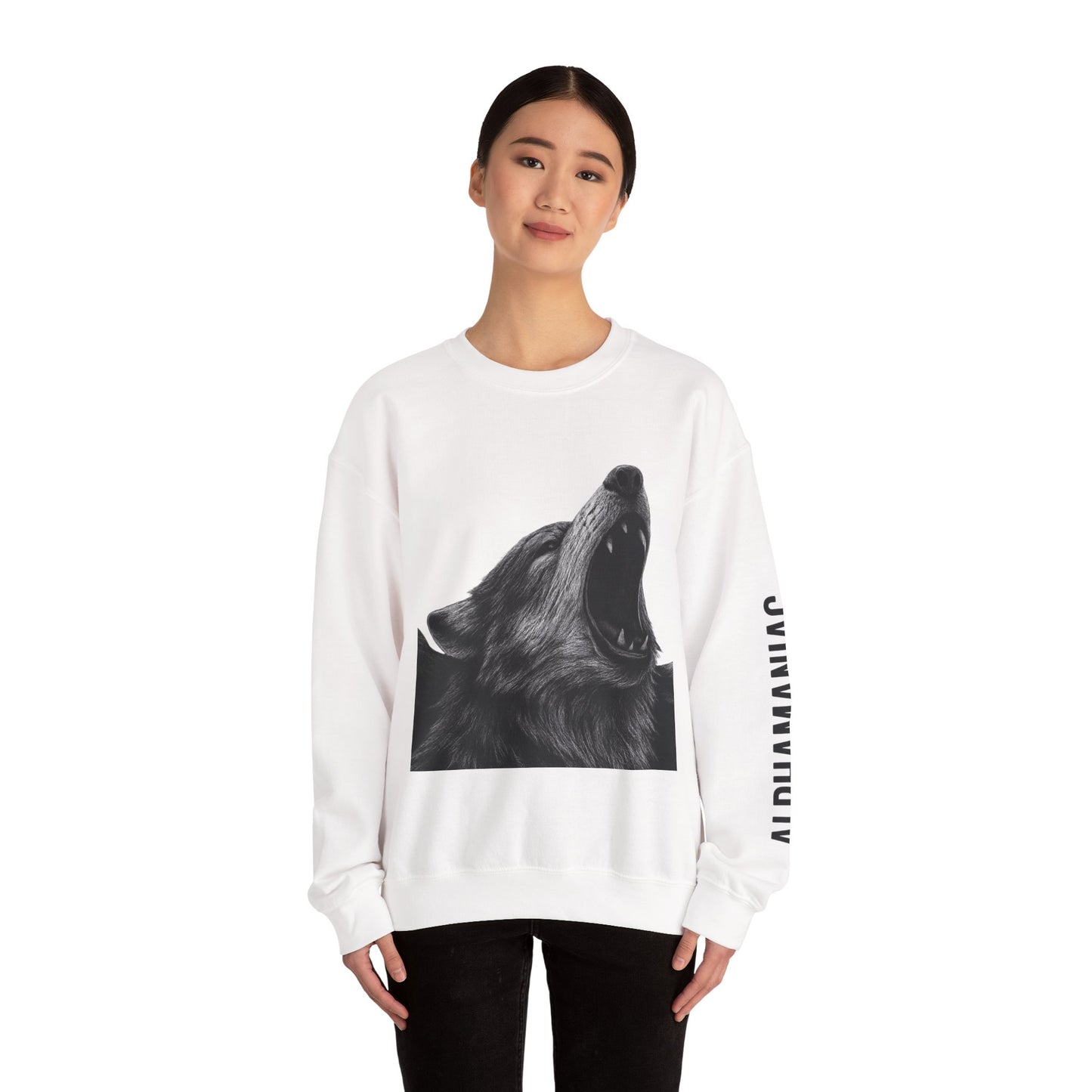 Howling Wolf Crewneck Sweatshirt | Cozy Oversized Unisex Sweater | Gift for Nature Lovers, Outdoor Enthusiasts, Fall Fashion, Unique Apparel